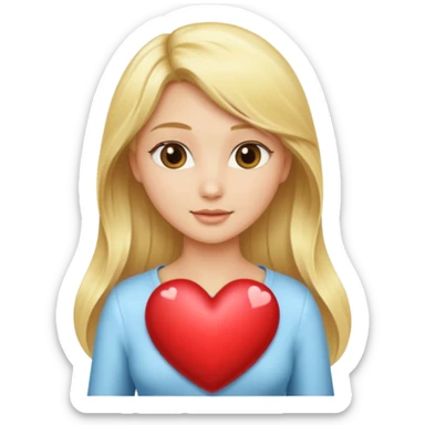 blonde heart just the hair colour in a heart shape without the face part of the emoji sticker