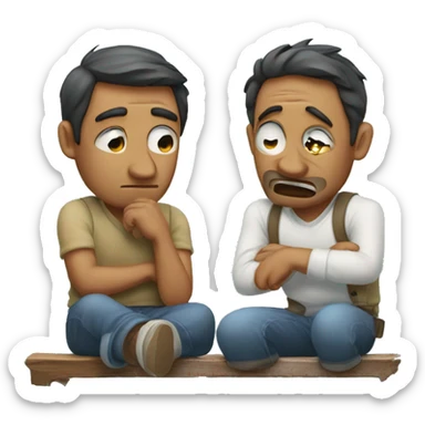 Men who cry trying to fix a broken heart with his wife sticker