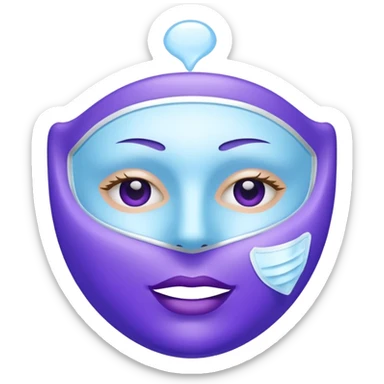 a white skincare mask purple blue pack sticker