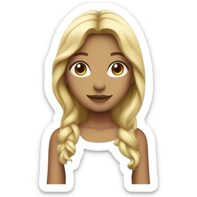 Blue background and a blonde girl is spiritual sticker