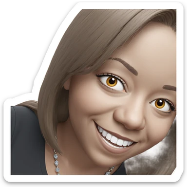 smiling girl in necklace portrait sticker