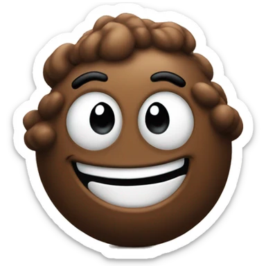 smiling poo with arms  sticker