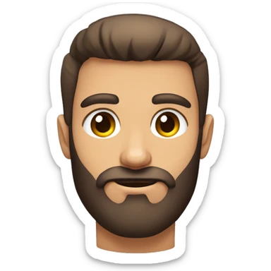 jeune homme vu du buste musclé métisse brun yeux foncés barbu sticker