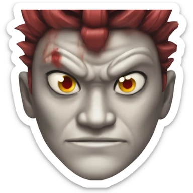 with a lustrous power a oni mask red eyes Japan sticker