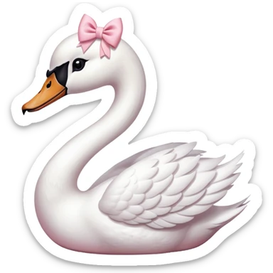 swan light pink bow sticker