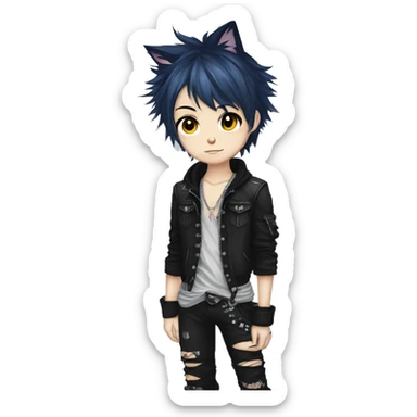 Cute Edgy Attractive Anime Punk Catboy sticker