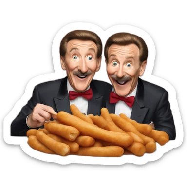 Chuckle Brothers eating the world’s biggest saveloy sticker