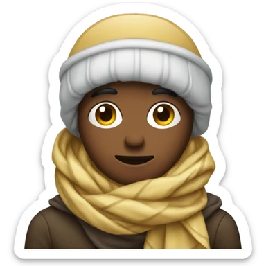 Emoji cold face with a scarf  sticker