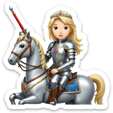 Renaissance princess knight on horse sticker