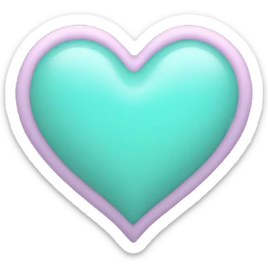 Pastel turquoise heart sticker