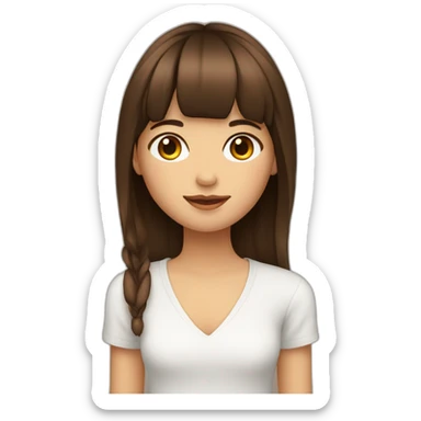 fille avec frange brune sticker