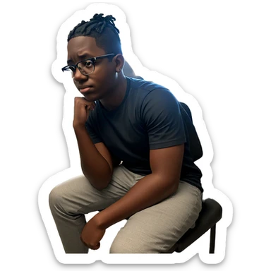 boy sitting by the window sticker