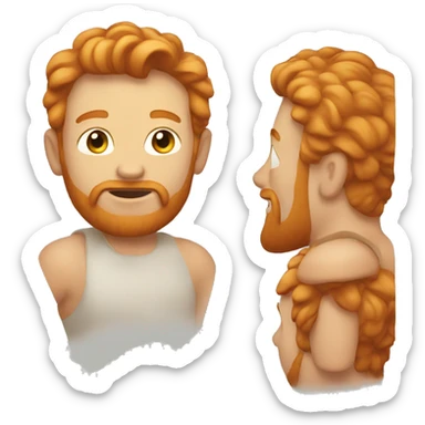 ginger man with head turned to the left
 sticker