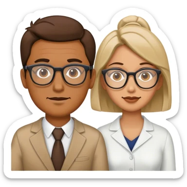 Two men and one women with glasses sticker