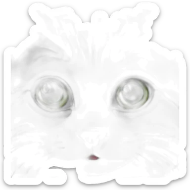 Grey cat with white mouth rose nose and green eyes sticker