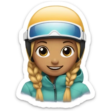 Girl snowboarding sticker