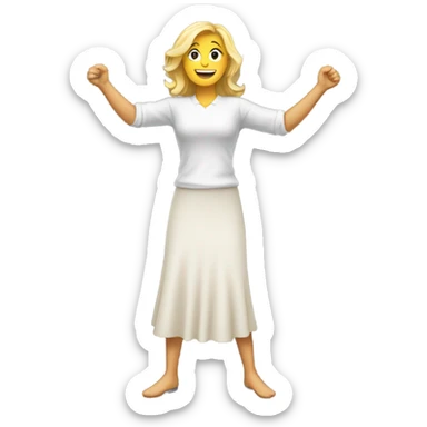 blondie woman celebrating strengt posture sticker
