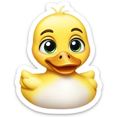 baby duck with tears sticker