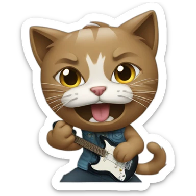 kitty headbanging sticker