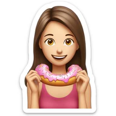 happy-girl-eating-doughnut sticker