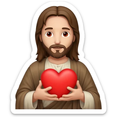 jesus holding a heart emoji sticker
