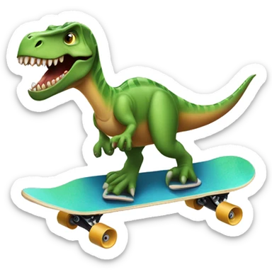 Dinosaur with tut riding a skateboard  sticker