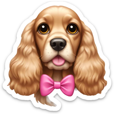 cocker spaniel with pink bow sticker