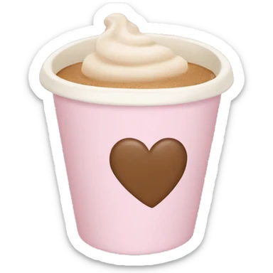 Pastel-coffee-color-heart sticker