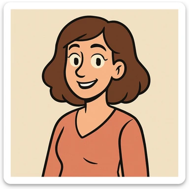 a single modern friendly woman with simple background sticker