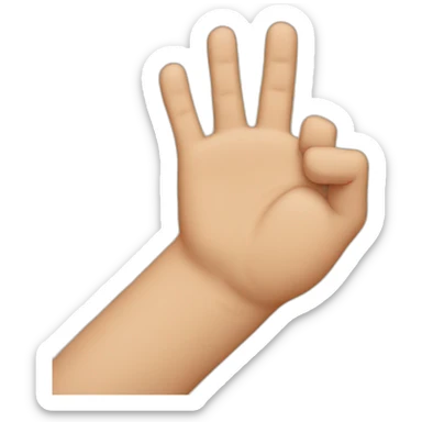 thumb being covered by all fingers on the hand sticker