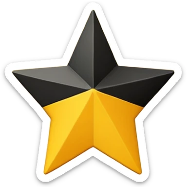 Black star on yellow circle background  sticker