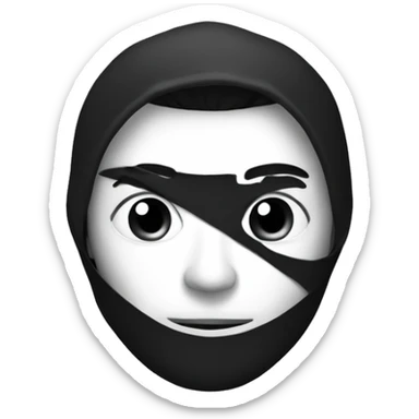 thief in black and white clothes sticker