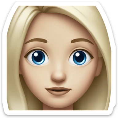 realistic portrait of girl with blue eyes sticker