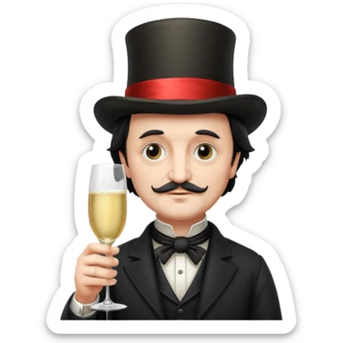 edgar allan poe at christmas sticker