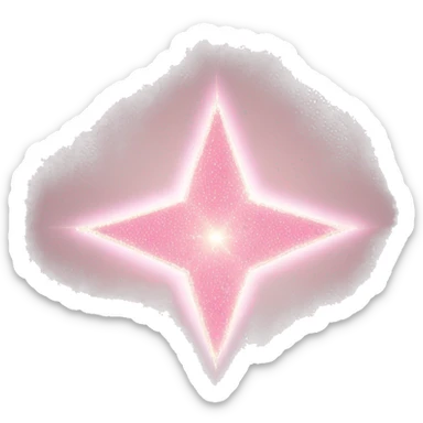 Three small light pink , 4-pointed sparks grouped together. The stars have a slightly elongated shape, giving them a twinkling effect. They vary in size, with the largest star in the center and two smaller stars on either side.  sticker
