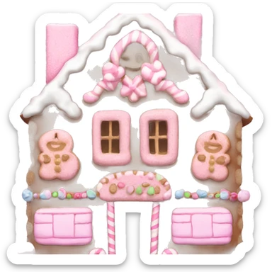 Girly pink aesthetic gingerbread house  sticker