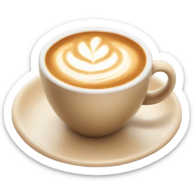 beige aesthetic cappuccino cup sticker