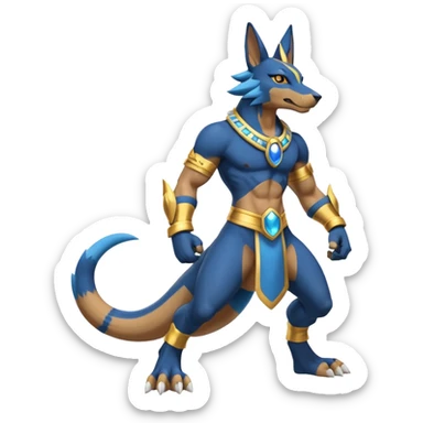 WereGarurumon-Anubis-Lucario-fusion (full body) sticker