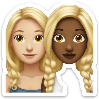 Two blonde friends one with freckles  sticker