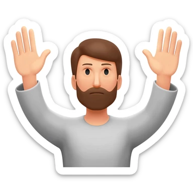 Man raising both hands to God sticker