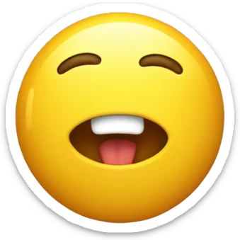 A yellow, round-headed emoji that is drooling and its eyes are wide open with surprise and happiness. sticker