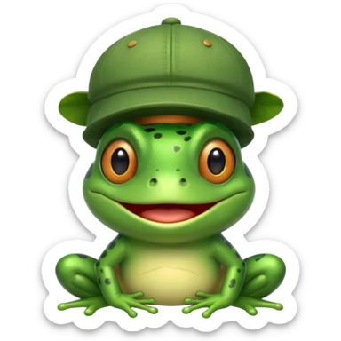 frog wearing a cap sticker