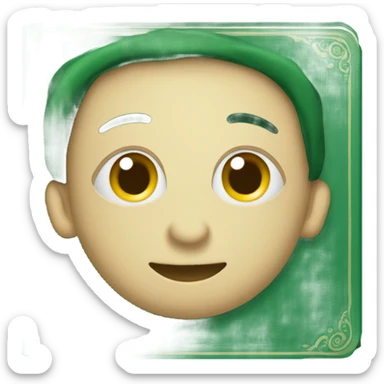 a dark green silk book sticker