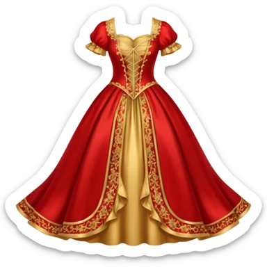 rococó dress rojo con dorado sticker