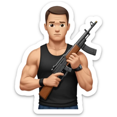 John cena with an ak-47 sticker