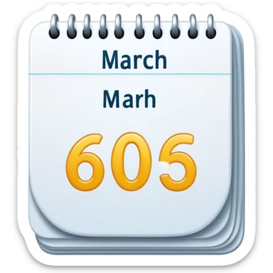 calendar date 6th march sticker
