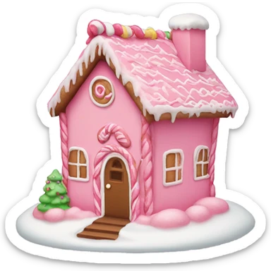 Pink gingerbread house sticker
