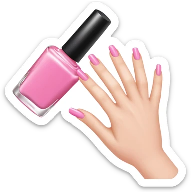 Create an emoji of a hand applying nail polish sticker