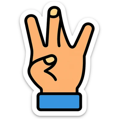 hand showing westside sign, gangster vibe, color outline icon style sticker