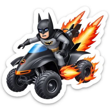 ATV QUAD batmobile rocket at take-off in fire france ! sticker